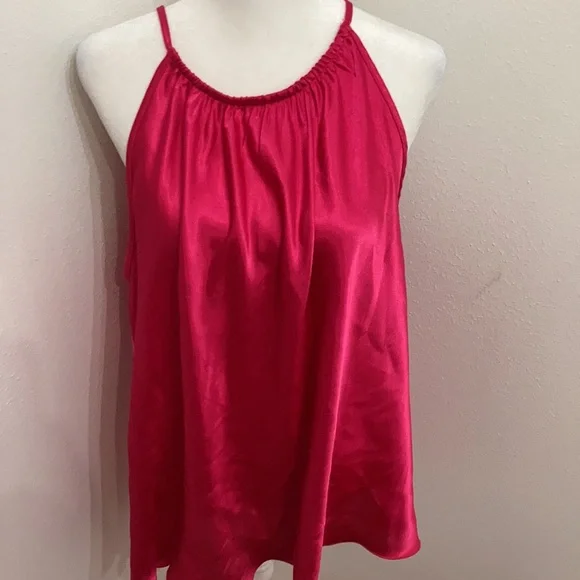 EUC Nicole Miller Hot-pink Spaghetti Strap Blouse Size XL - Picture 6 of 12